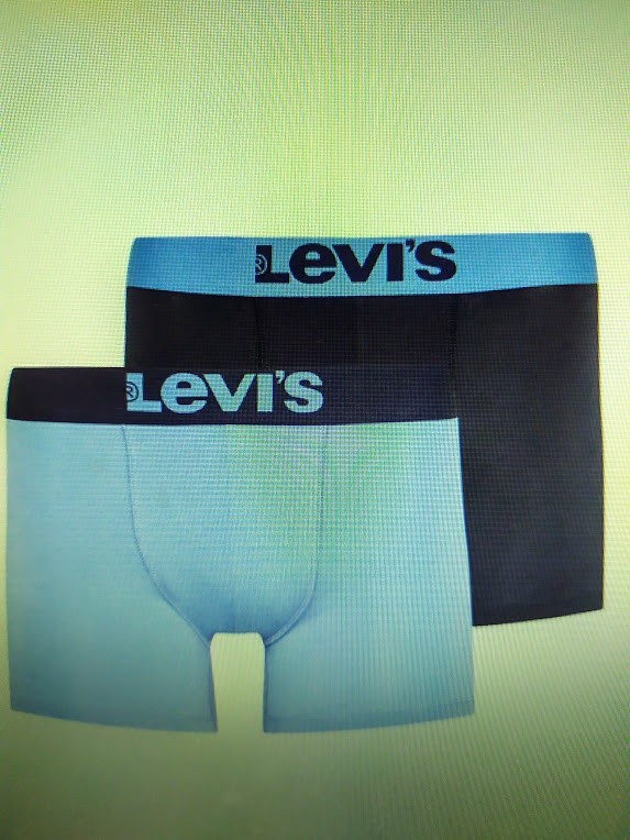levis men solid basic boxer 2p blue combo
